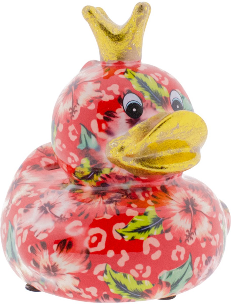 Eend Ducky spaarpot | koningseend - Tropisch rood | Pomme pidou